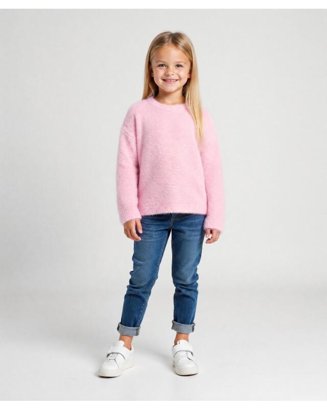 Pull moelleux fille, rose (KiK Flauschpullover in Rosa (rosa)) — KiK, produit allemand authentique au Maroc