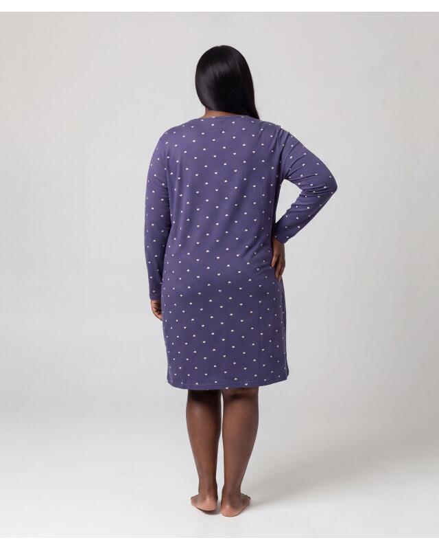 قميص نوم بقلوب للنساء، أزرق نيلي (KiK Bigshirt mit Herzen (indigo blau)) — KiK, منتج ألماني أصلي في المغرب