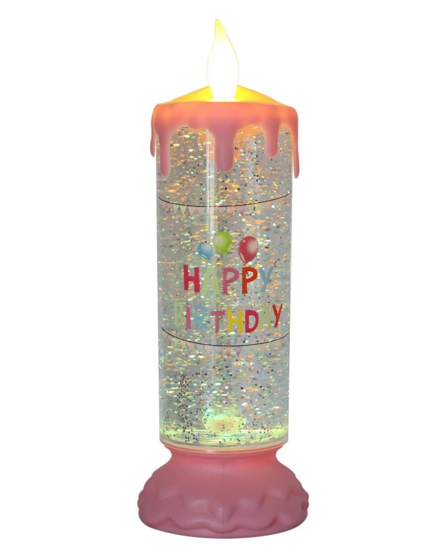 LED-Kerze Geburtstag, rosa