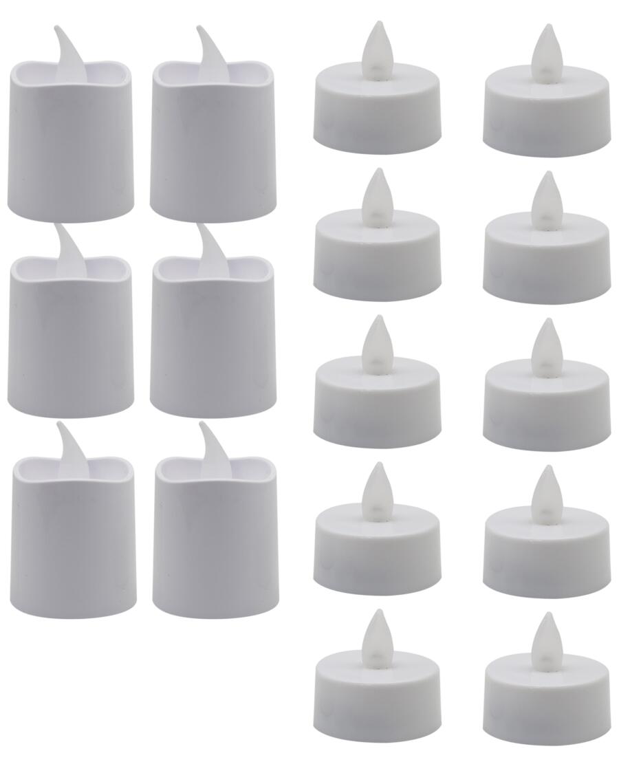 LED-Teelichter-Set, weiß