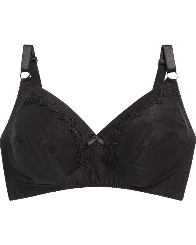Soutien-gorge souple brodé femme, noir (KiK Schwarzer Soft-BH mit Stickereien (schwarz)) — KiK, produit allemand authentique au Maroc