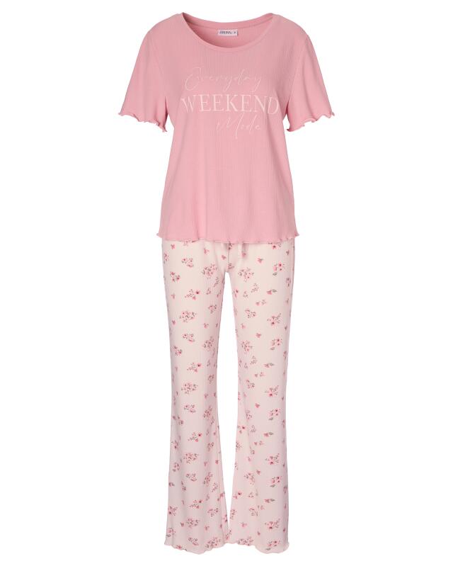 Ribbed pyjamas for women, pink (KiK Gerippter Pyjama (rosa)) — KiK, authentic German product in Morocco