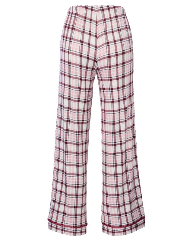 سروال بيجامة بنقشة مربعات للنساء، أحمر غامق بمربعات (KiK Pyjamahose kariert (dunkelrot kariert)) — KiK, منتج ألماني أصلي في المغرب