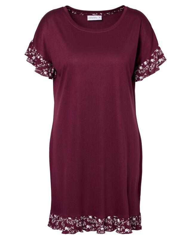 Nightshirt with ruffles for women, purple (KiK Bigshirt mit Rüschen (lila)) — KiK, authentic German product in Morocco