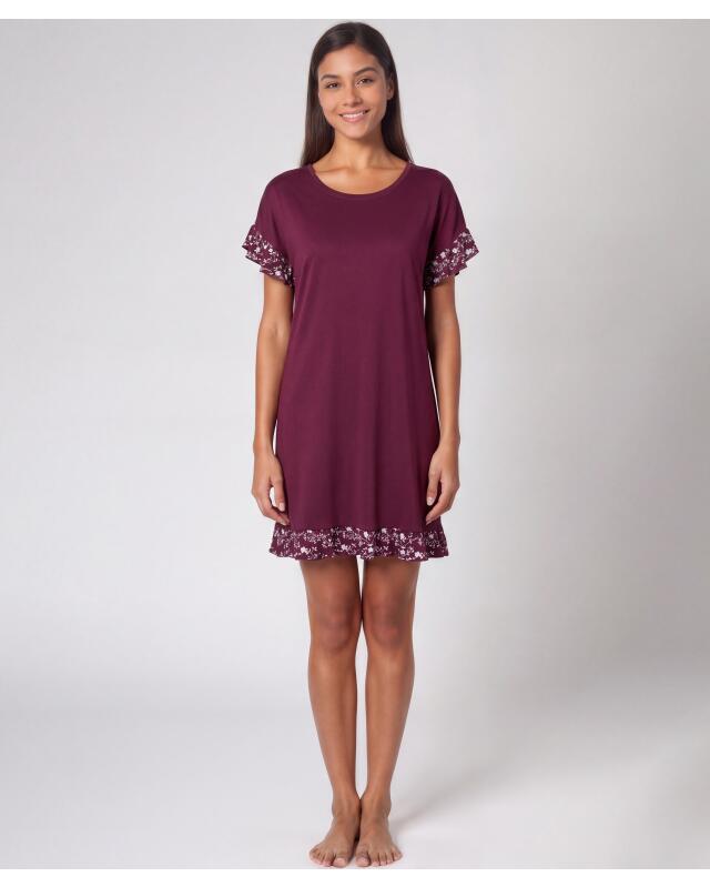 Chemise de nuit à volants femme, violet — KiK, produit allemand authentique au Maroc