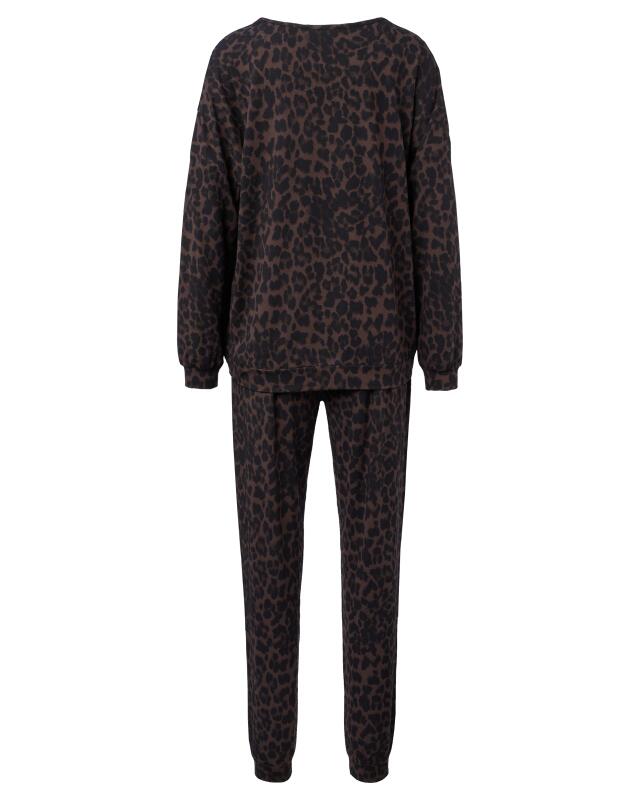 Pyjama long femme, léopard marron (KiK Langer Pyjama (Leo Braun)) — KiK, produit allemand authentique au Maroc