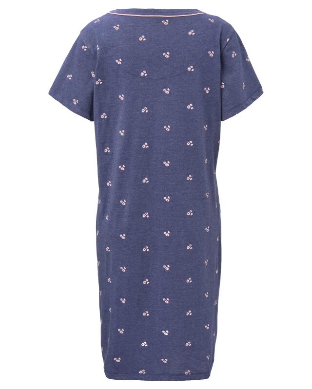 Nightshirt with piping for women, indigo blue (KiK Bigshirt mit Biesen (indigo blau)) — KiK, authentic German product in Morocco