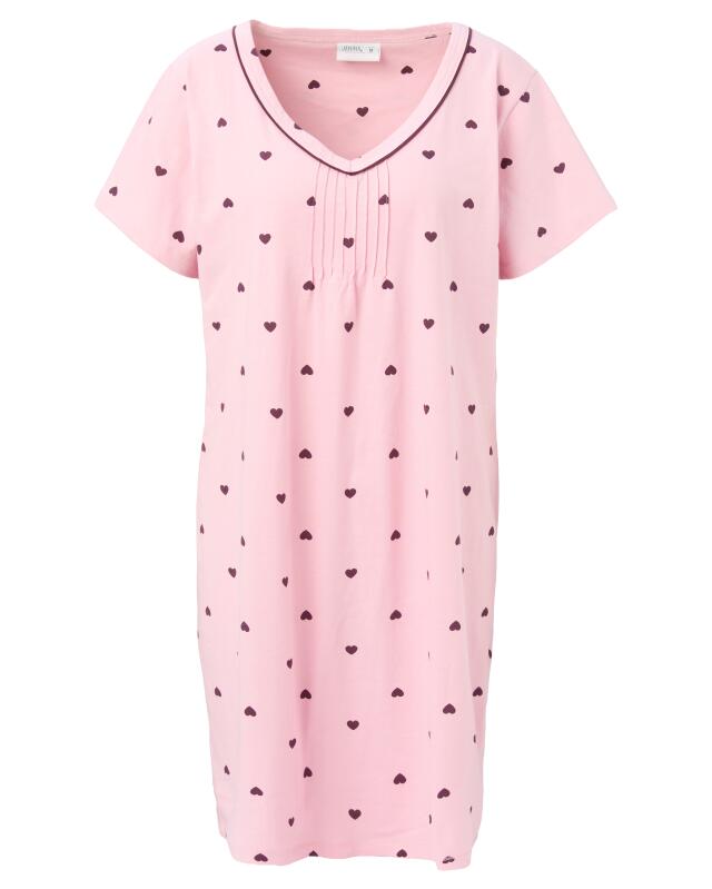 Nightshirt with piping for women, pink (KiK Bigshirt mit Biesen (rosa)) — KiK, authentic German product in Morocco