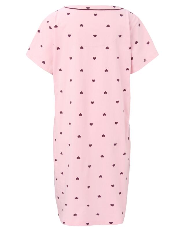 Nightshirt with piping for women, pink (KiK Bigshirt mit Biesen (rosa)) — KiK, authentic German product in Morocco