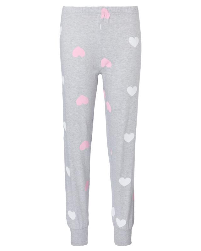 Pyjamas with plush hearts for women, grey marl (KiK Pyjama mit Plüschherzen (grau melange)) — KiK, authentic German product in Morocco