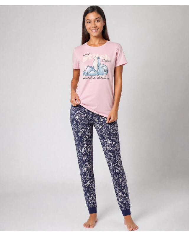 Stitch pyjamas for women, pink (KiK Stitch Pyjama (rosa)) — KiK, authentic German product in Morocco