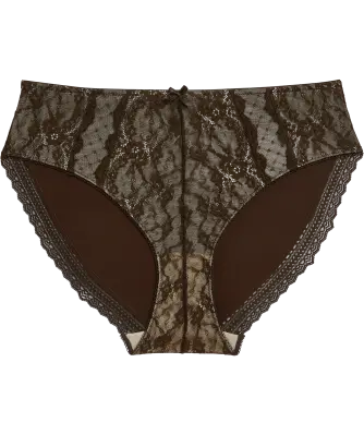 Brauner Slip mit Spitze