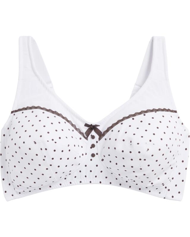 Soutien-gorge souple à pois femme, blanc imprimé (KiK Soft-BH mit Punkten (weiß bedruckt)) — KiK, produit allemand authentique au Maroc