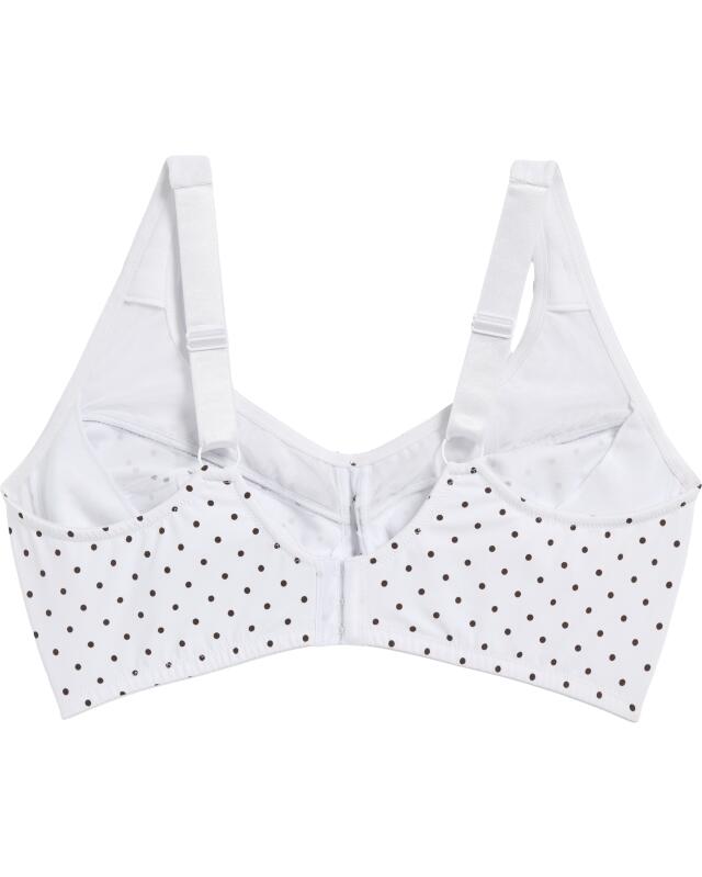 Soutien-gorge souple à pois femme, blanc imprimé (KiK Soft-BH mit Punkten (weiß bedruckt)) — KiK, produit allemand authentique au Maroc