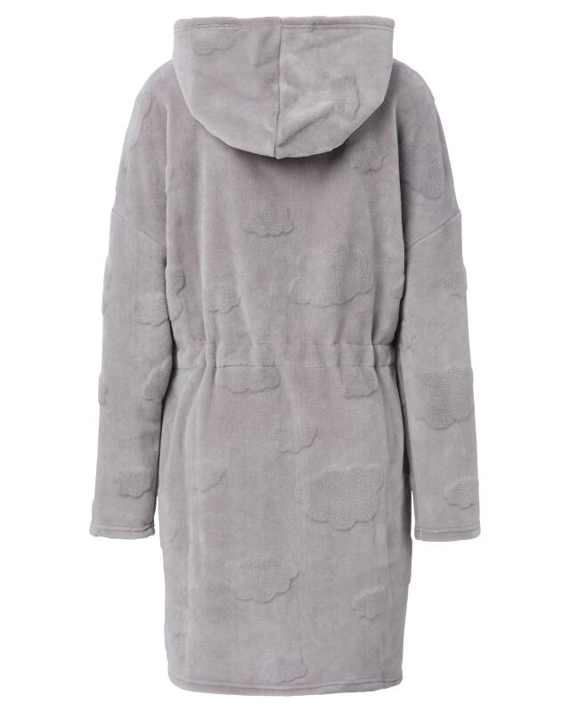 روب حمام من الفليس بسحاب للنساء، رمادي مبرقش (KiK Fleece-Bademantel mit Reißverschluss (grau melange)) — KiK, منتج ألماني أصلي في المغرب