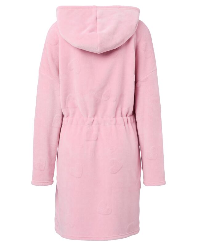 Zip-up fleece dressing gown for women, pink (KiK Fleece-Bademantel mit Reißverschluss (rosa)) — KiK, authentic German product in Morocco