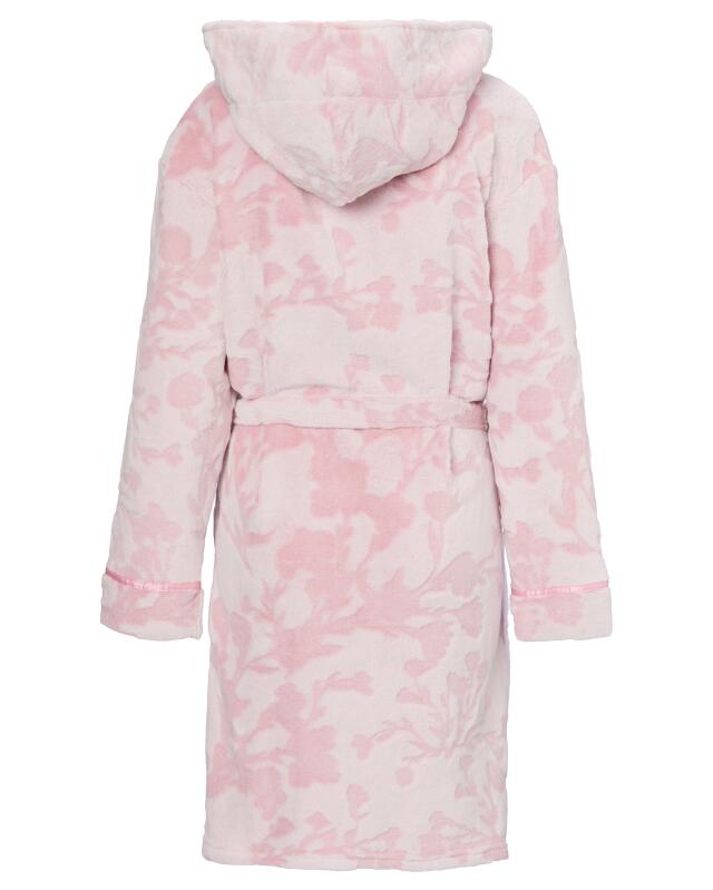 Hooded fleece dressing gown for women, pink (KiK Fleece-Bademantel mit Kapuze (rosa)) — KiK, authentic German product in Morocco