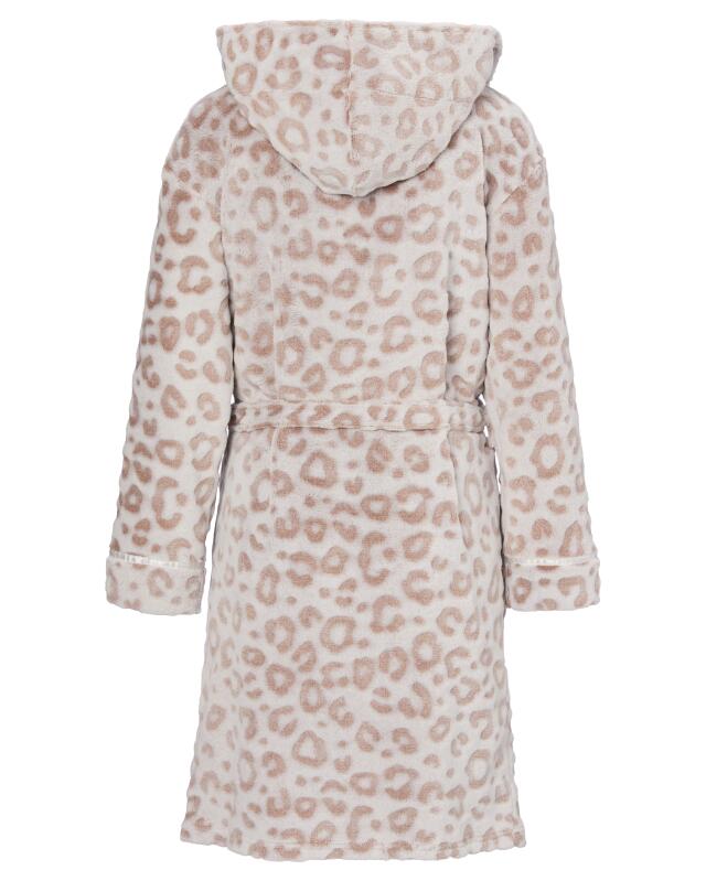 Peignoir polaire à capuche femme, beige (KiK Fleece-Bademantel mit Kapuze (Beige)) — KiK, produit allemand authentique au Maroc