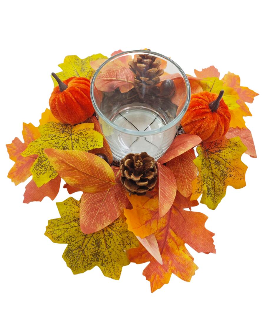 Teelichthalter Herbst, orange