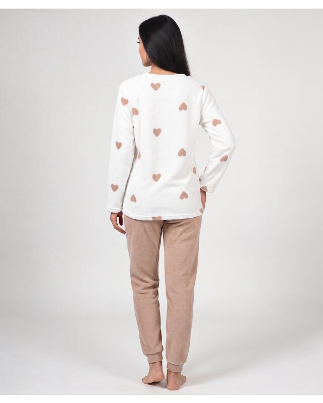 Fleece pyjamas for women, beige (KiK Pyjama aus Fleece (Beige)) — KiK, authentic German product in Morocco