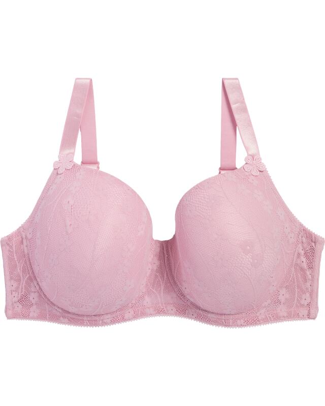 Soutien-gorge avec fleurs au crochet sur les bretelles femme, rose (KiK BH mit Häkelblumen an den Trägern (rosa)) — KiK, produit allemand authentique au Maroc