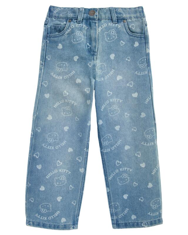 Jean à motif laser fille, jean clair (KiK Jeans mit Lasermuster (jeansblau hell)) — KiK, produit allemand authentique au Maroc