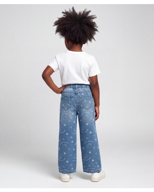 Jean à motif laser fille, jean clair (KiK Jeans mit Lasermuster (jeansblau hell)) — KiK, produit allemand authentique au Maroc