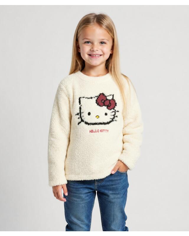 Embroidered jumper for girls, light yellow (KiK Pullover mit Stickerei (hellgelb)) — KiK, authentic German product in Morocco