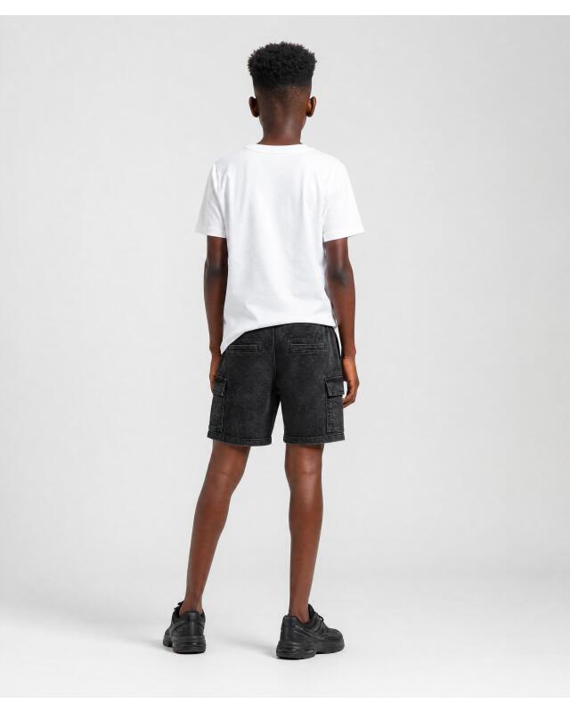 Short en jean effet délavé garçon, noir (KiK Jeans-Shorts in ausgewaschener Optik (schwarz)) — KiK, produit allemand authentique au Maroc