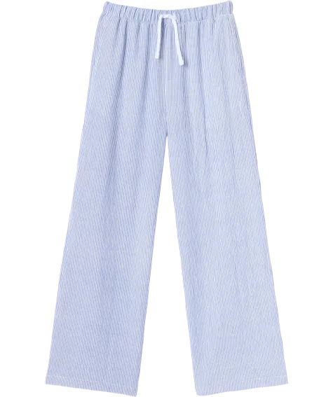Stoffen broek met een fijn streepjespatroon