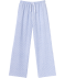 Stoffen broek met een fijn streepjespatroon blauw-wit gestreept
