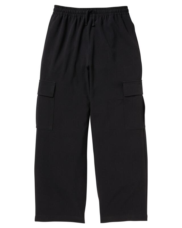 Pantalon cargo à jambes larges fille, noir (KiK Cargohose mit weitem Bein (schwarz)) — KiK, produit allemand authentique au Maroc