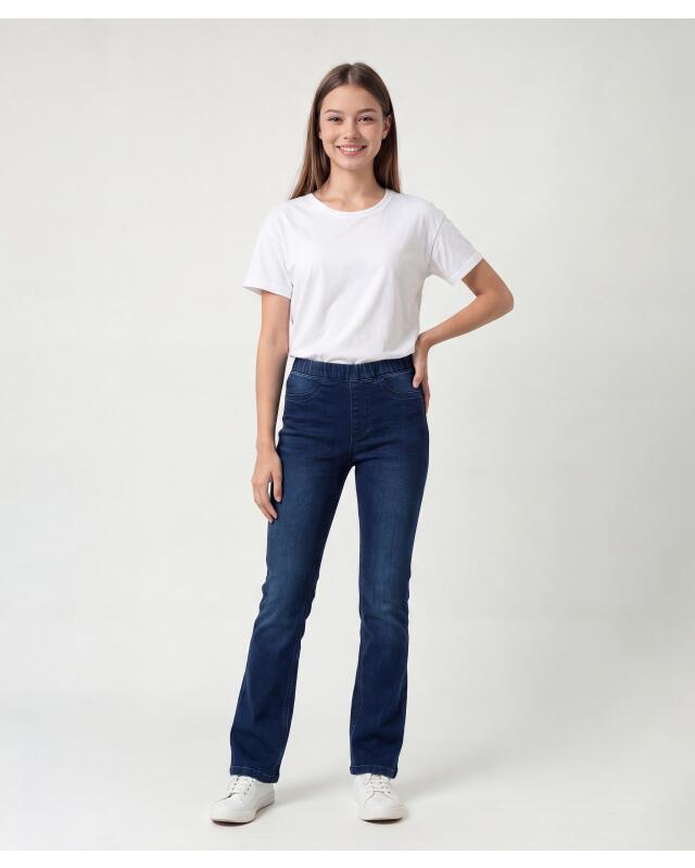 Jean stone-washed fille, jean foncé — KiK, produit allemand authentique au Maroc