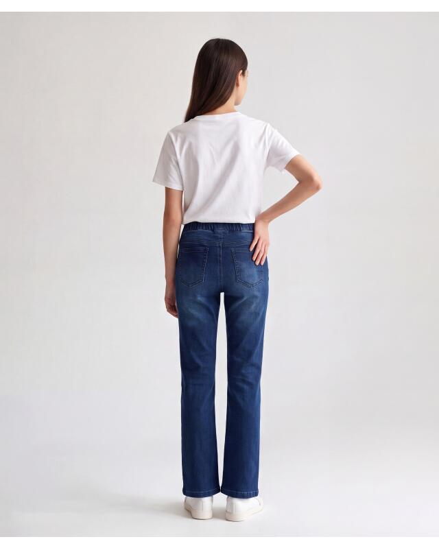Jean stone-washed fille, jean foncé (KiK Jeans Stone-washed (jeansblau dunkel)) — KiK, produit allemand authentique au Maroc