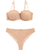 Balconette-Push-up-BH + String Beige