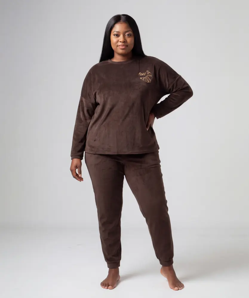 Nicki-Pyjama Croissant für Damen, braun