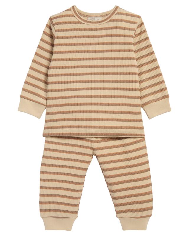 Striped pyjamas for baby boys, natural (KiK Gestreifter Pyjama (naturfarben)) — KiK, authentic German product in Morocco