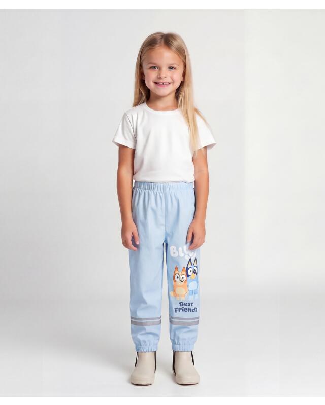 Lined rain trousers for girls, light blue (KiK Gefütterte Regenhose (hellblau)) — KiK, authentic German product in Morocco