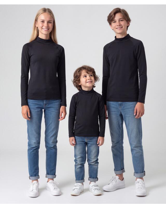 T-shirt thermique fille, noir (KiK Thermo-Shirt (schwarz)) — KiK, produit allemand authentique au Maroc