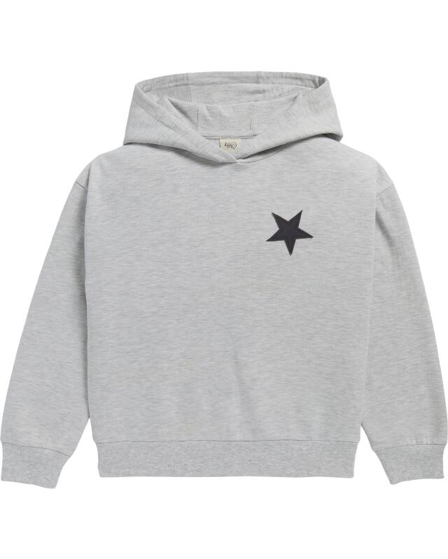 Sweat à écussons fille, gris clair chiné (KiK Sweatshirt mit Aufnähern (hellgrau melange)) — KiK, produit allemand authentique au Maroc