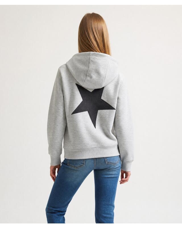 Sweat à écussons fille, gris clair chiné (KiK Sweatshirt mit Aufnähern (hellgrau melange)) — KiK, produit allemand authentique au Maroc