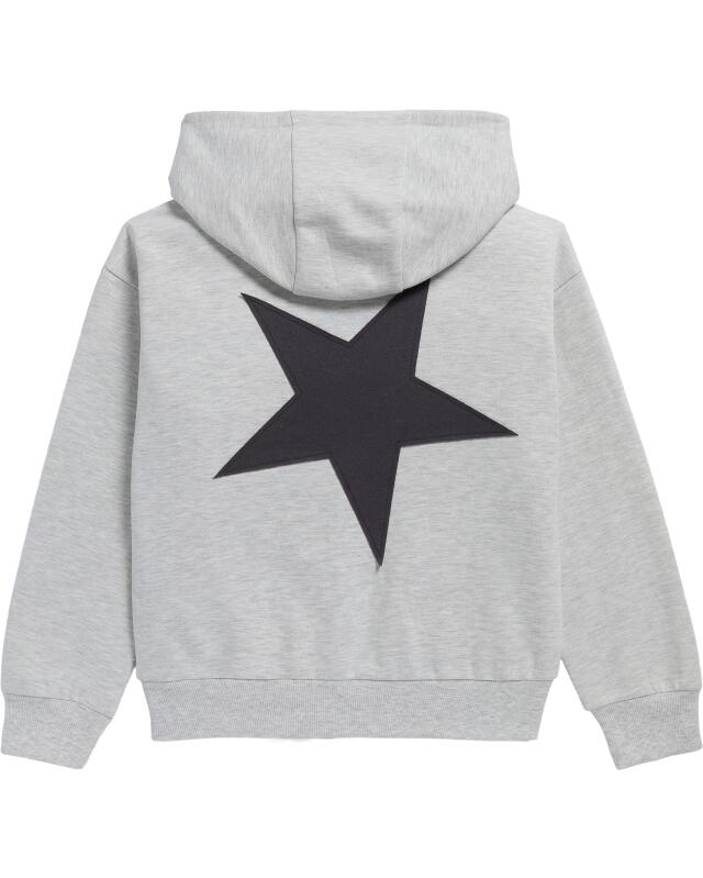 Sweat à écussons fille, gris clair chiné (KiK Sweatshirt mit Aufnähern (hellgrau melange)) — KiK, produit allemand authentique au Maroc
