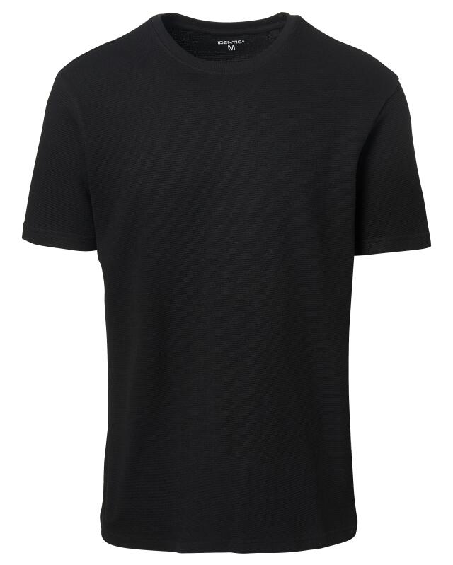 T-shirt côtelé homme, noir (KiK Geripptes T-Shirt (schwarz)) — KiK, produit allemand authentique au Maroc