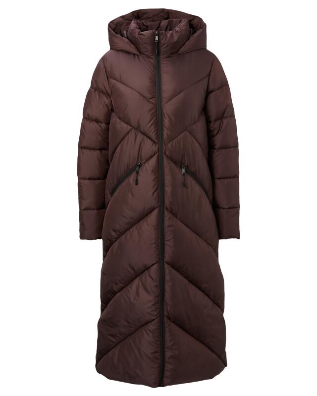 Manteau matelassé long femme, marron (KiK Langer Steppmantel (braun)) — KiK, produit allemand authentique au Maroc
