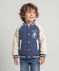 Wattierte Collegejacke blau