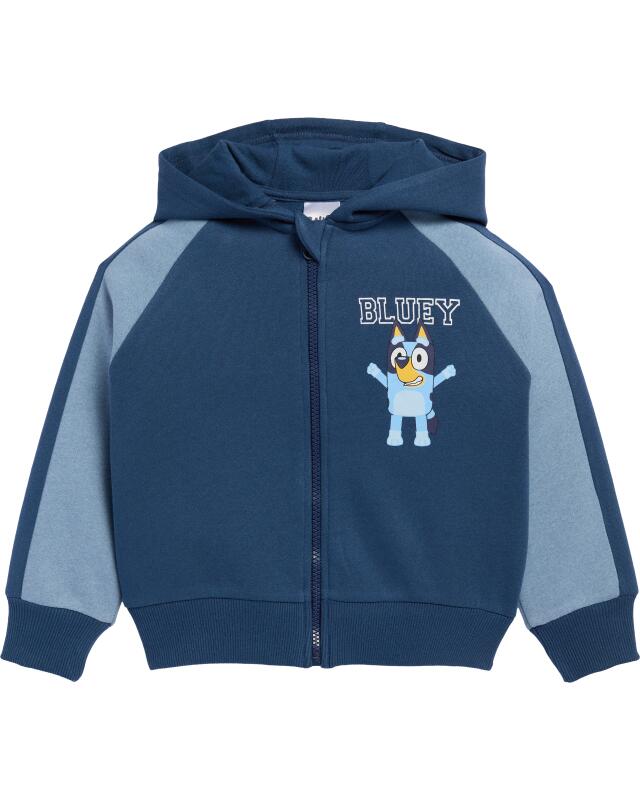 Veste sweat zippée à imprimé devant et dos garçon, bleu (KiK Sweatjacke mit Front- und Backprint (blau)) — KiK, produit allemand authentique au Maroc