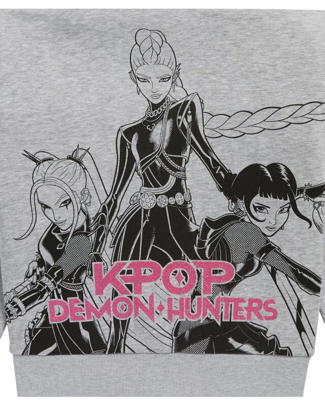 سويت شيرت KPop Demon Hunters للبنات، رمادي مبرقش (KiK KPop Demon Hunters Sweatshirt (grau melange)) — KiK, منتج ألماني أصلي في المغرب