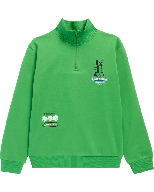 Sweatshirt with stand-up collar for boys, green (KiK Sweatshirt mit Stehkragen (grün)) — KiK, authentic German product in Morocco