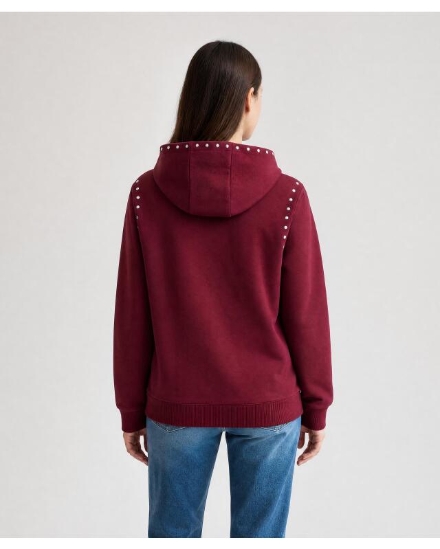 سويتشيرت بمسامير زخرفية للبنات، أحمر نبيذي (KiK Sweatshirt mit Nieten (weinrot)) — KiK, منتج ألماني أصلي في المغرب