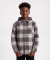 Hemdjacke mit Sweatkapuze dunkelgrau kariert